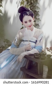 Tender Asian Girl In Period Costume