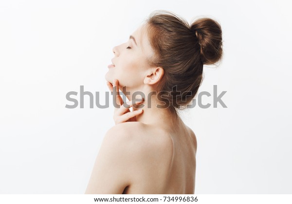 Tender Handsome European Girl Dark Hair Stock Photo Edit Now