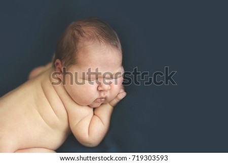 Similar – Baby girl with pompom hat sleeping