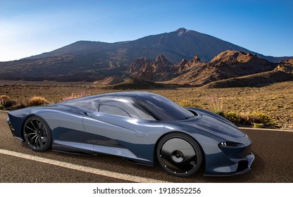 Tenerife, Spain - January 2021:McLaren Speedtail on a scenic road