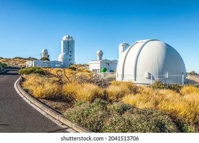 TENERIFE, SPAIN - SEPTEMBER 01, 2021: Teide Observatory and Institute of Astrophysics in Tenerife, Canary Islands