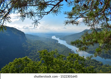 Tennessee River Gorge With Green Framing Natural