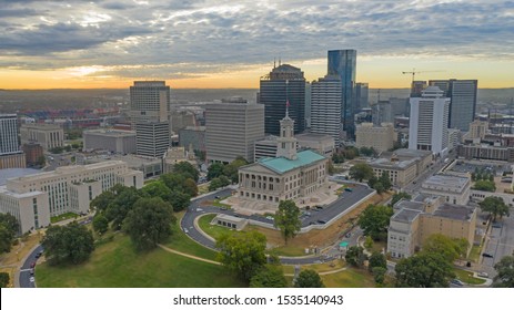 The Tennessee State House sits up  on a hill on the north edge of town in Nashville - Powered by Shutterstock