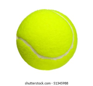 Tennis Ball Close Up Isolated On White