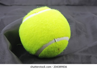 Tennis Ball Close Up On White