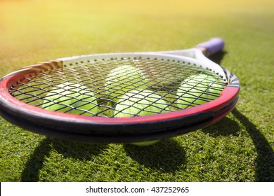 Tennis Ball On A Tennis Court