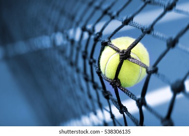 Tennis Ball On A Tennis Court