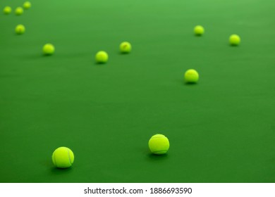 Tennis Ball On A Greenbackground