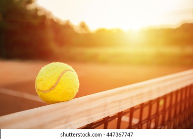 Tennis Ball On The Net