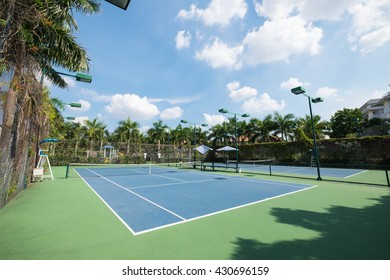 Outdoor Open Basketball Court Under Sunny Stock Photo (Edit Now) 1446937862