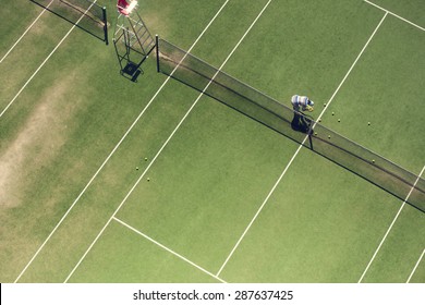 The Tennis Court From The Above.