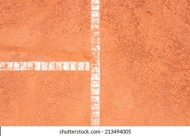 Tennis Court Detail With Lines.