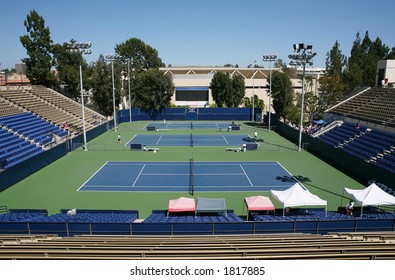 A Tennis Court On A College Campus