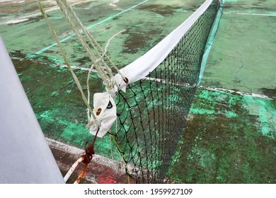 The Tennis Net Is Broken With String Ties