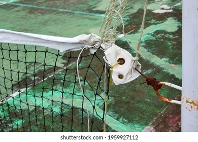 The Tennis Net Is Broken With String Ties