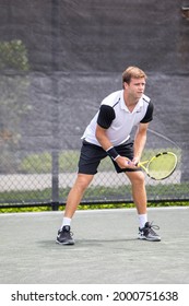 Tennis Player Ryan Harrison Plays At The Midtown Athletic Club Tennis Tournament At Weston Florida On July 1st, 2021