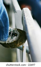 Tennis Shoe On Bench.