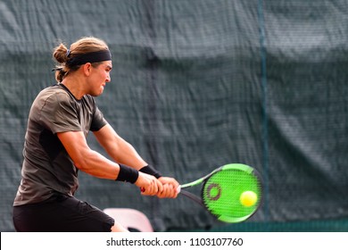 Tennis - Singapore ITF Men's Futures - SGP F2 (Men), Collin Altamirano In Action During The Match Played, Taken On 26 May 2018 At Kallang Tennis Centre, Singapore.