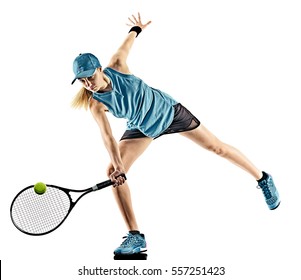 Tennis Woman Isolated Silhouette