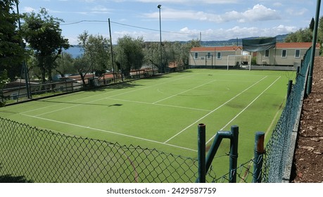 Tenniscourt on a camp site on camping in Italy