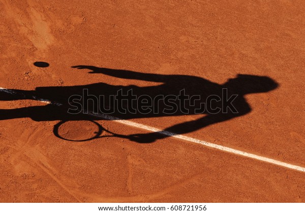 Tennisman Shadow Stock Photo Edit Now