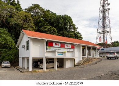 Tenom, Sabah, Malaysia - May 19 2019: Tenom Post Office, Oeprated By POS Malaysia