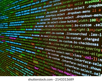 Tensorflow AI concept. Computer script coding source code on desktop monitor. Concept of security, programming and hacking, deep decryption and encryption