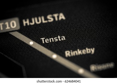 Tensta Station. Stockholm Metro Map.