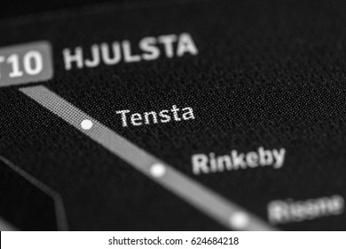 Tensta Station. Stockholm Metro Map.