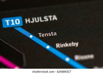 Tensta Station. Stockholm Metro Map.