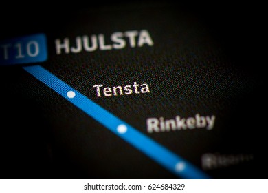 Tensta Station. Stockholm Metro Map.