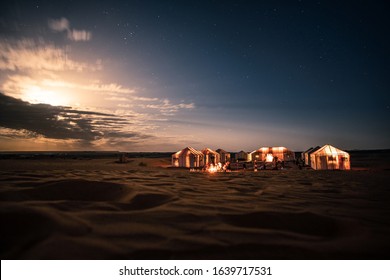 Tent Camp In The Sahara Desert Of Morocco