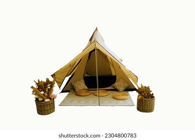 Tent for camping white background Suitable for hiking and camping activities - Powered by Shutterstock