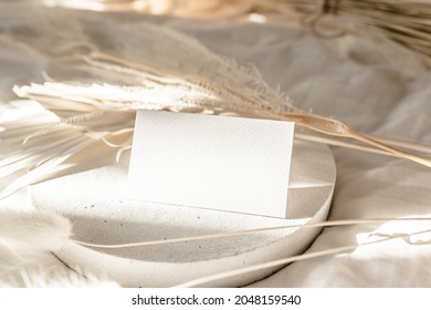 Tent Folded Place Card Stationery Mockup For A Light Boho Wedding