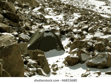 Tent in the mountains.