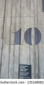 Tenth Floor (10th Floor) On Concrete Or Stone Wall