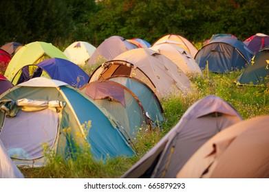 Tents At A Festival Campsite