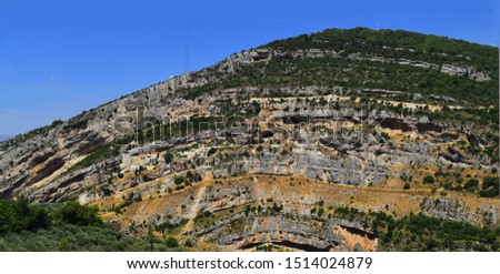 Teotokos hamatoura monastery set on a cliff in the lowest part of the saints valley in Lebanon, this monastery built of a former church settle in cave on the cliff on an anticline