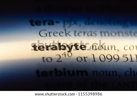terabyte word in a dictionary. terabyte concept.