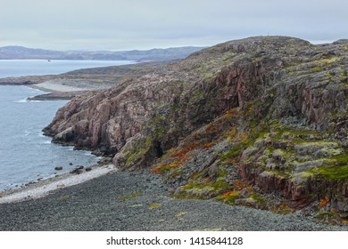 Teriberka is a rural locality in Kolsky District of Murmansk Oblast, Russia, located on the Barents Sea coast, at the mouth of the Teriberka River. - Shutterstock ID 1415844128