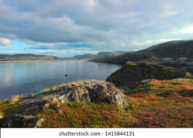 Teriberka is a rural locality in Kolsky District of Murmansk Oblast, Russia, located on the Barents Sea coast, at the mouth of the Teriberka River. - Shutterstock ID 1415844131