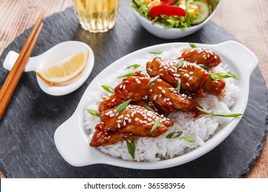 Teriyaki Chicken With Rice And Salad