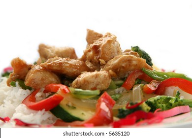 Teriyaki Chicken Stir Fry With White Rice