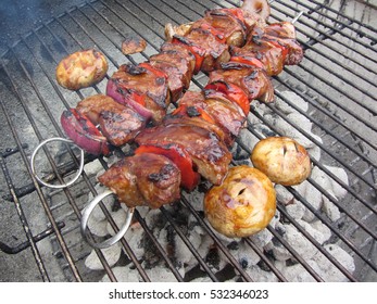 Teriyaki Steak Kabobs On Char Broiler