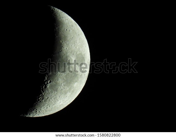 The term increasing crescent\
moon is used to describe the period after a new moon in which less\
than half of the illuminated half of the moon is visible from\
Earth. 