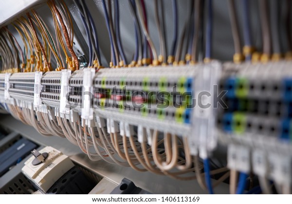 Terminal Connectors Connected Wires Junction Wires Stock Photo ...