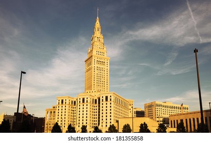 Terminal Tower In Downtown Of Cleveland, Ohio