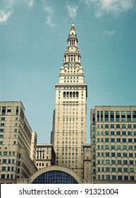 Terminal Tower In Downtown Of Cleveland, Ohio