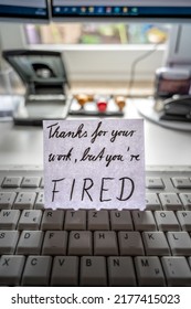 Termination With A Note On A Desk As A Symbol Of Poor Communication At Work