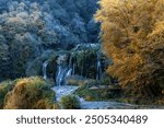 Terni, Italy - November 18, 2023: Marmore waterfall in Umbria region